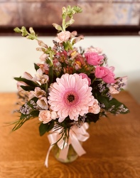 The Peachy Pink Bouquet from Downeast Flowers in Sanford and Kennebunk, ME